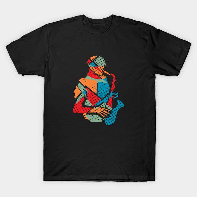 Saxophone Musician Modern Art Style T-Shirt by jazzworldquest